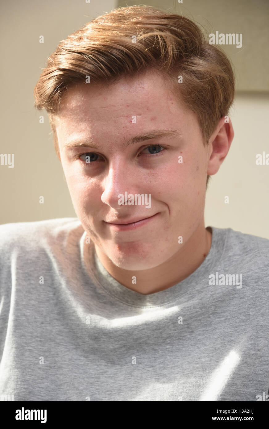 Portrait of a Eighteen Year Old Boy Stock Photo