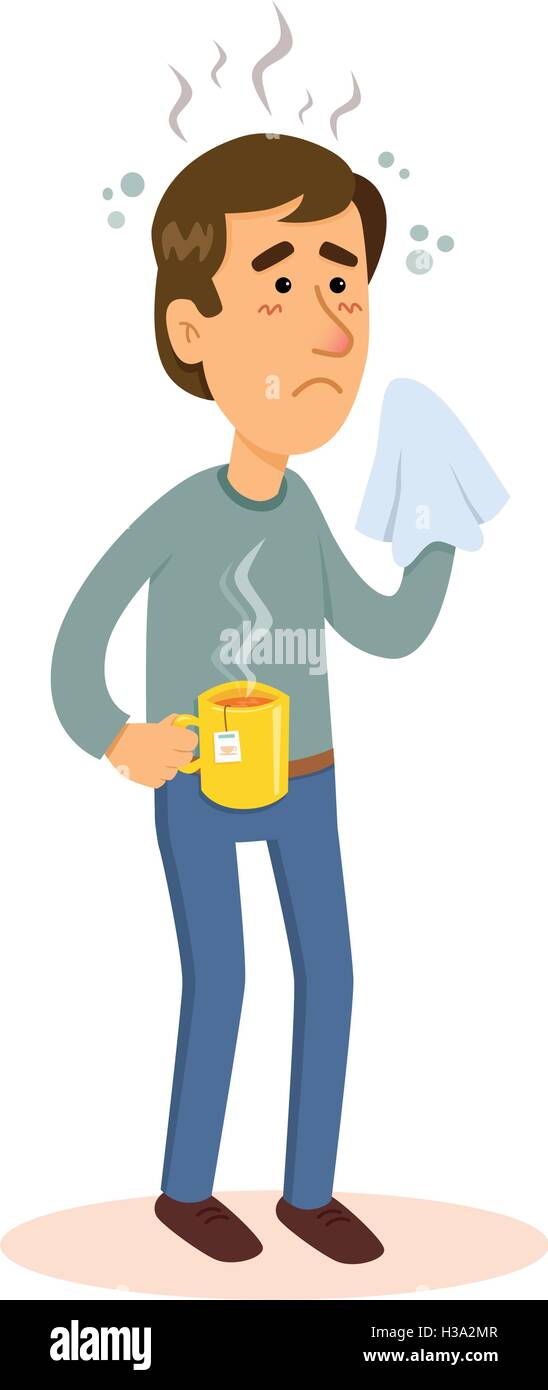 Sick person cartoon hi-res stock photography and images - Alamy