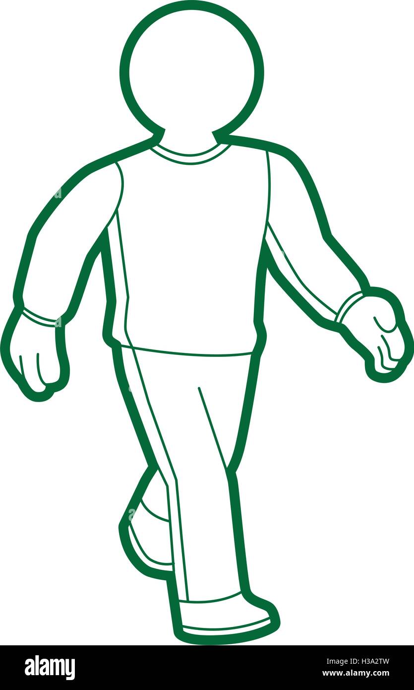 Green Man Walking Stock Vector