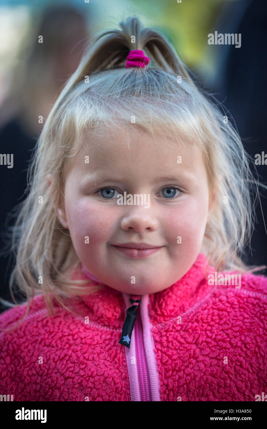 Portrait of young Icelandic girl, Iceland Stock Photo