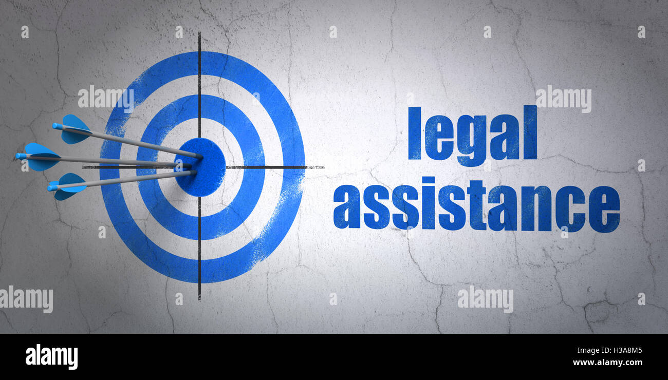 Law concept: target and Legal Assistance on wall background Stock Photo ...