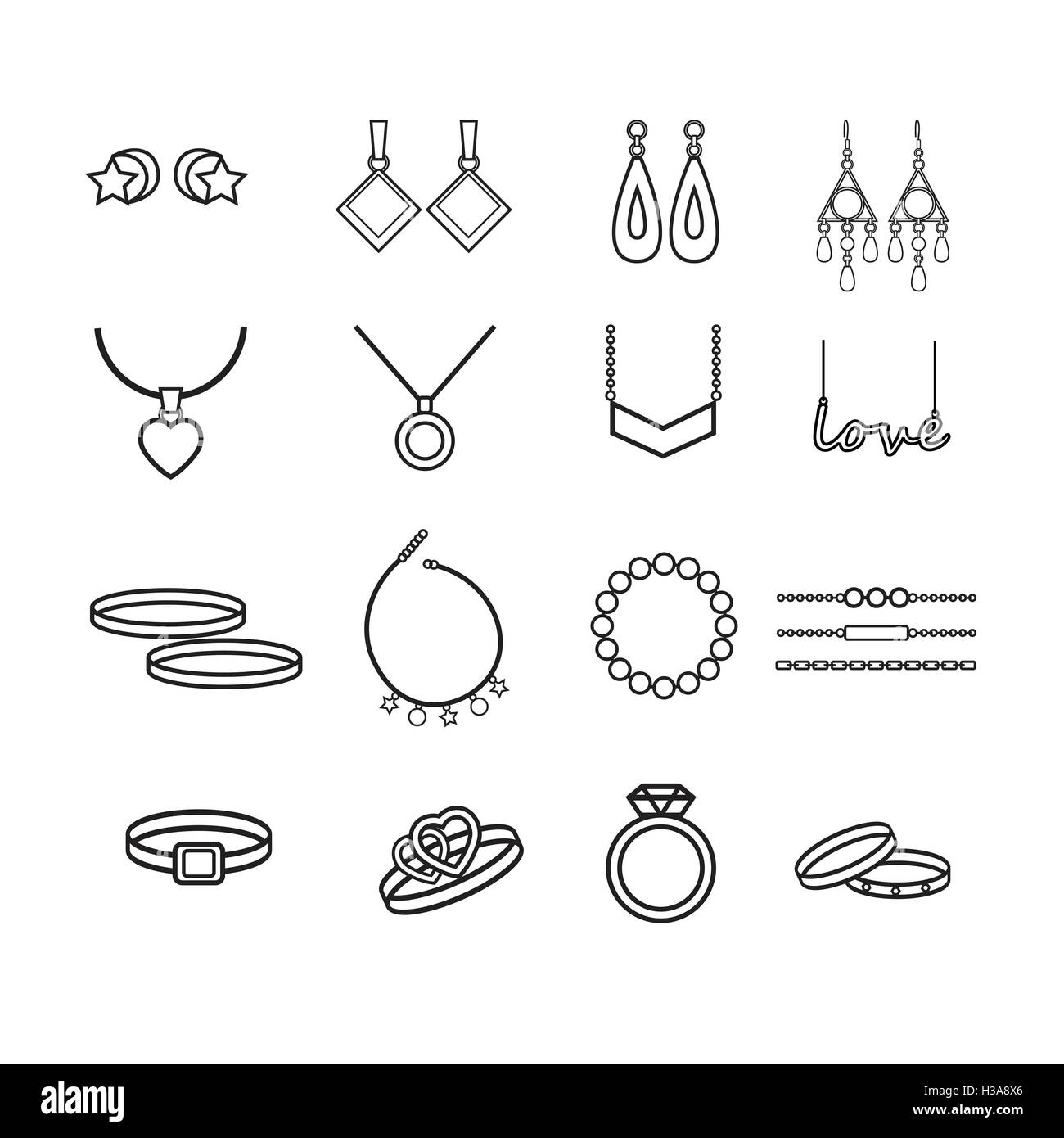 Jewelry vector set Stock Vector