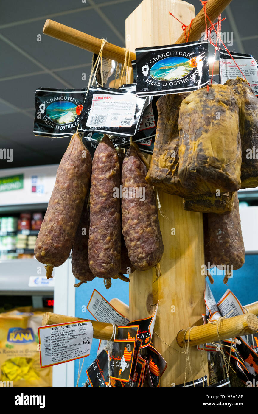 Selection of salami and cured meat Stock Photo Alamy