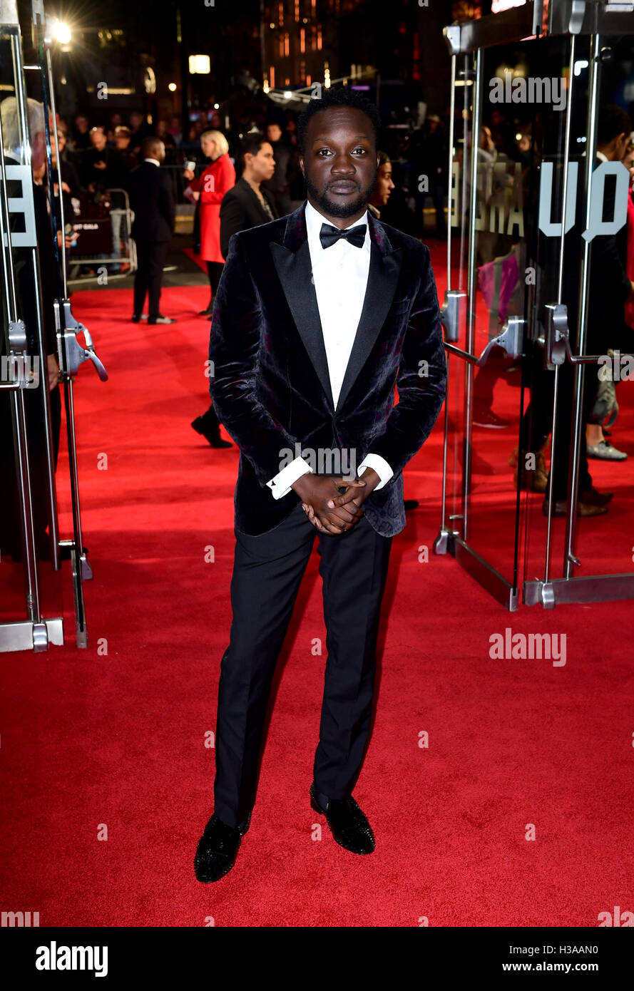 Arnold Oceng attending the 60th BFI London Film Festival screening of A United Kingdom and opening night gala held at Odeon Cinema in Leicester Square, London. Stock Photo