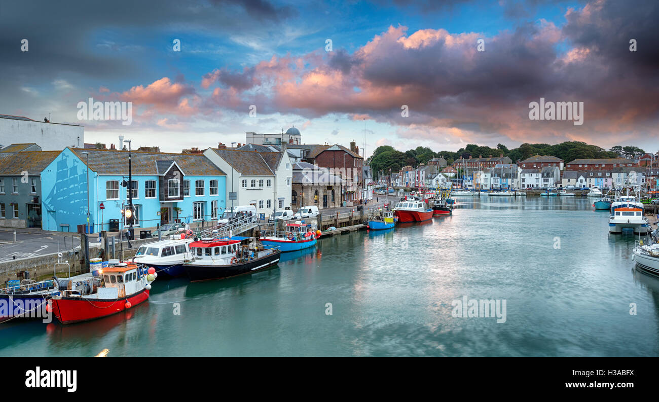 The harbour at Weymouth on the Dorset coast Stock Photo