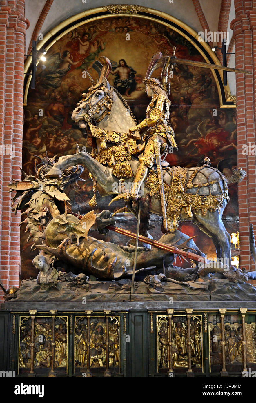 The statue of Saint & the Dragon (1489) in the Cathedral of