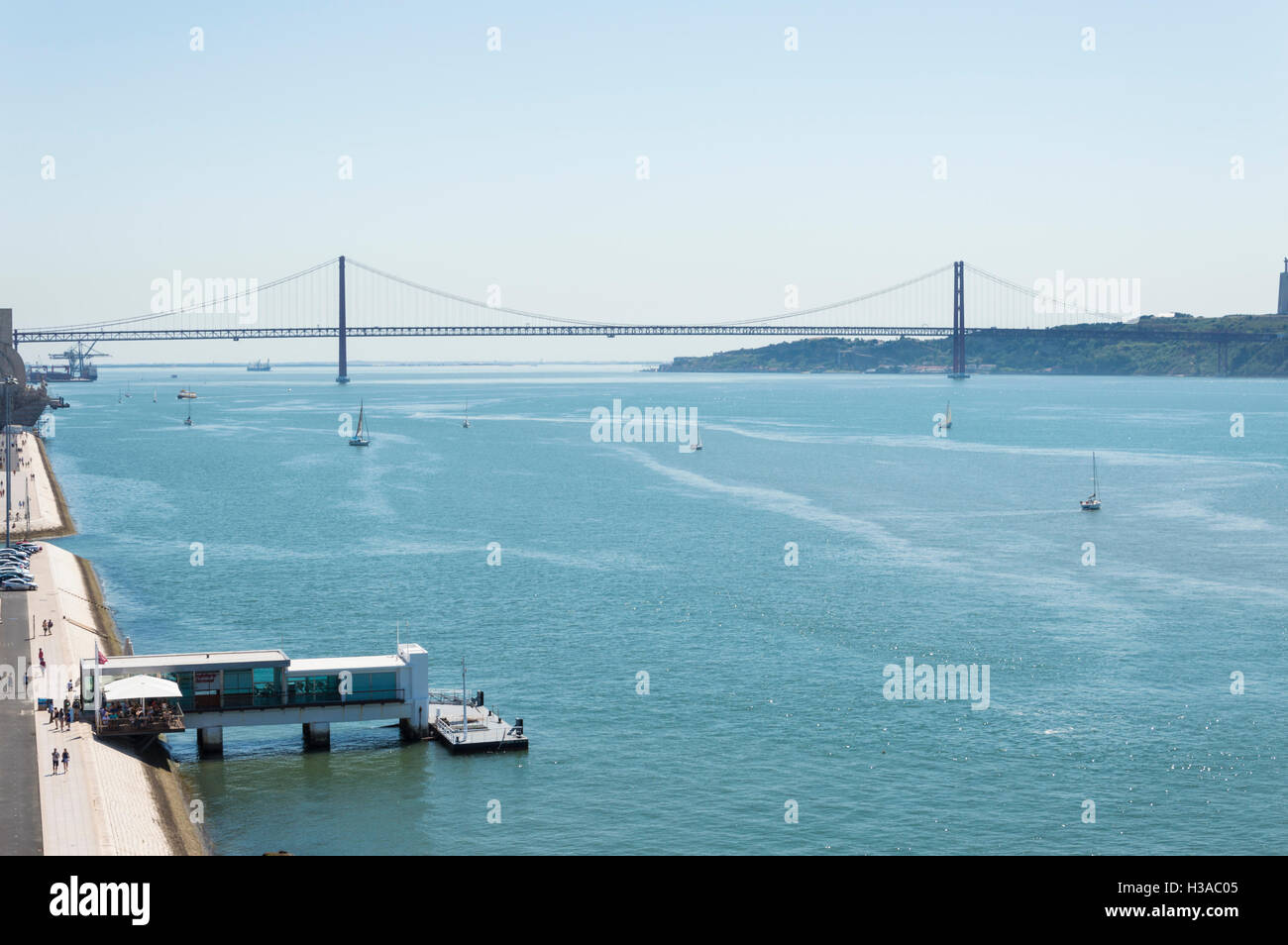 Panorama sea view of Lisbon coast, Portugal Stock Photo