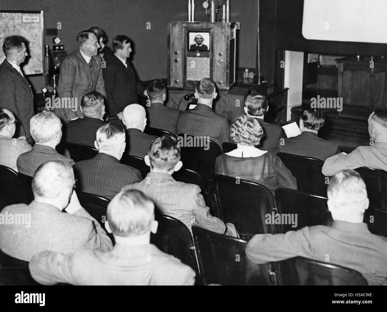 Opening of the first Fernsehstelle (television site) of the Reichspost, 1935 Stock Photo