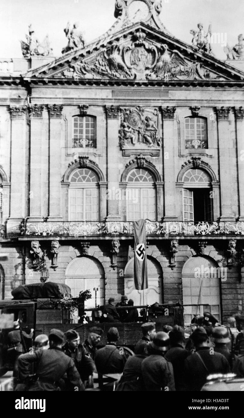 German troops in Nancy, 1940 Stock Photo