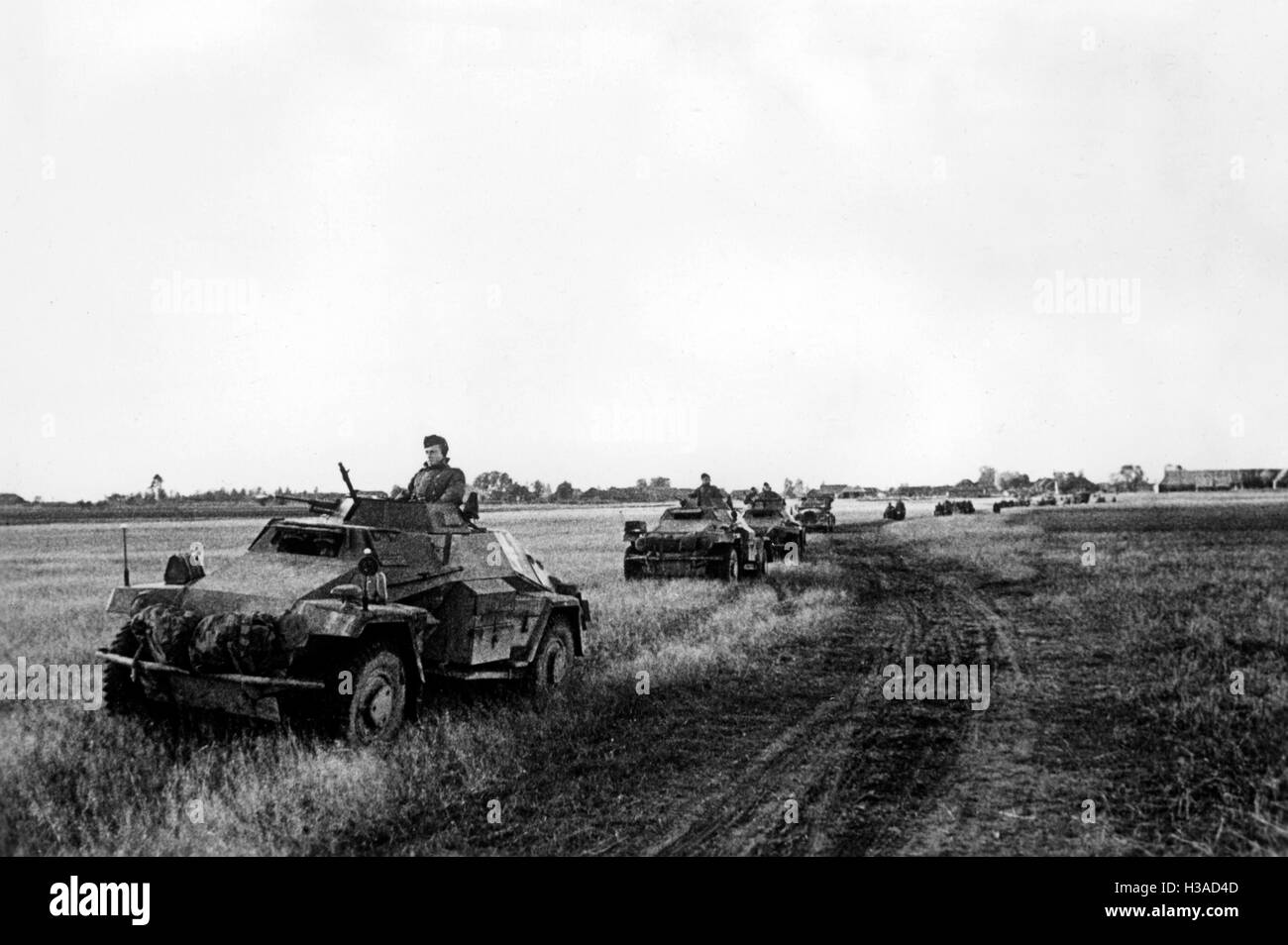 German armored car at Kalinin, 1941 Stock Photo