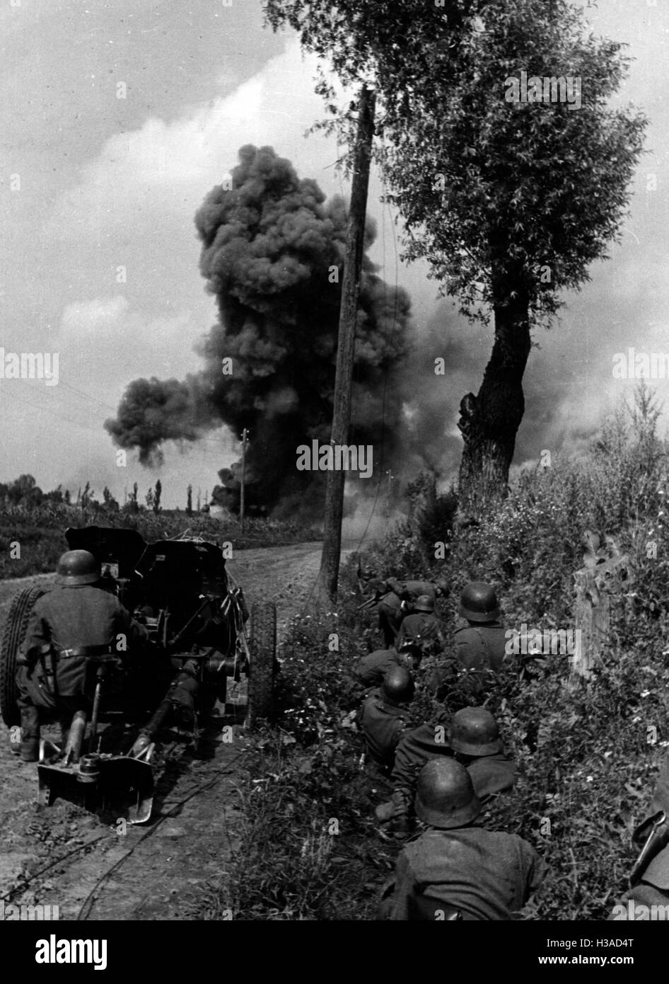German infantrymen during a battle at Smolensk, 1941 Stock Photo
