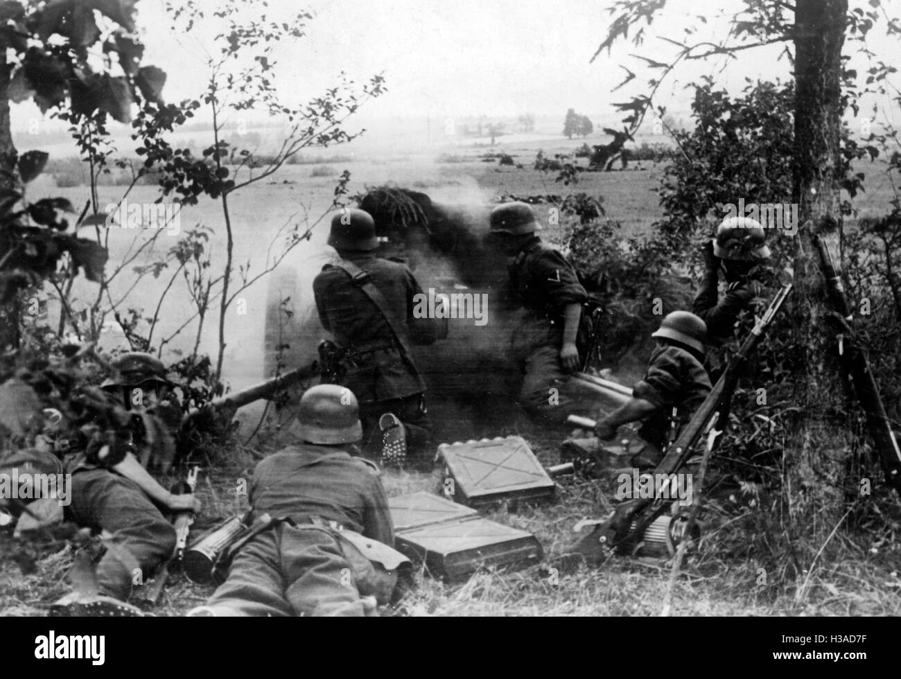 German infantrymen during the Battle of Smolensk, 1941 Stock Photo