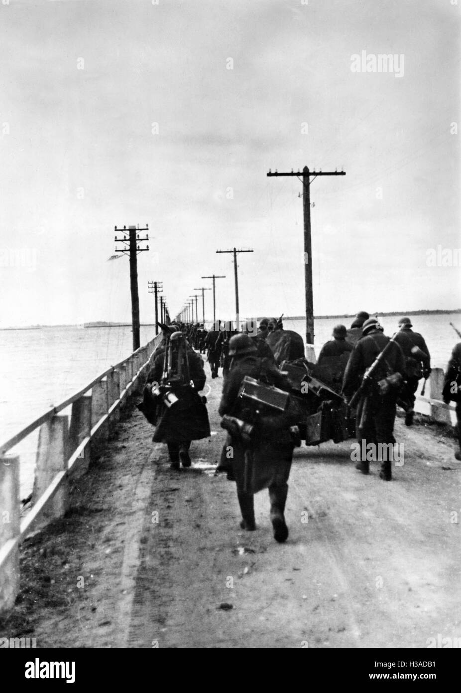 German infantry on the island of Saaremaa, 1941 Stock Photo