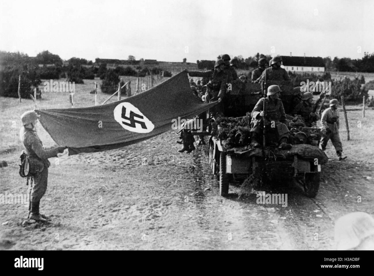 German advance detachment on the island of Hiiumaa, 1941 Stock Photo
