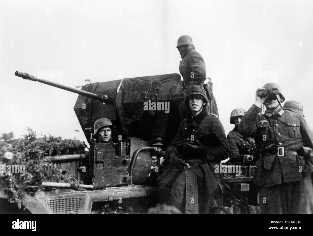 Antiaircraft vehicle of the Wehrmacht on the island of Hiiumaa, 1941 Stock Photo