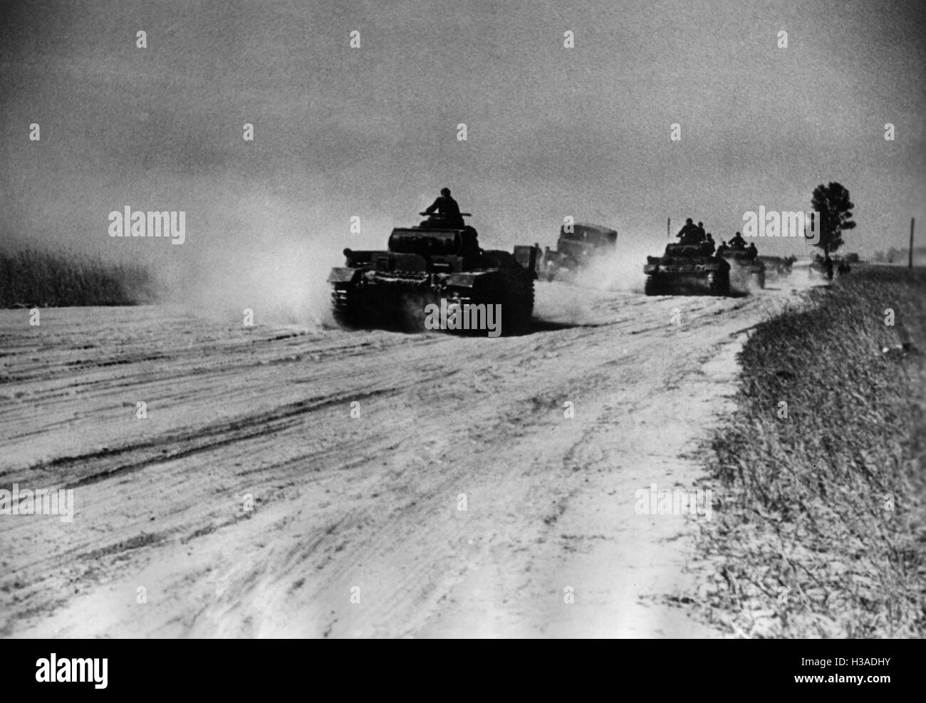 German Panzer III on the Eastern Front, 1941 Stock Photo