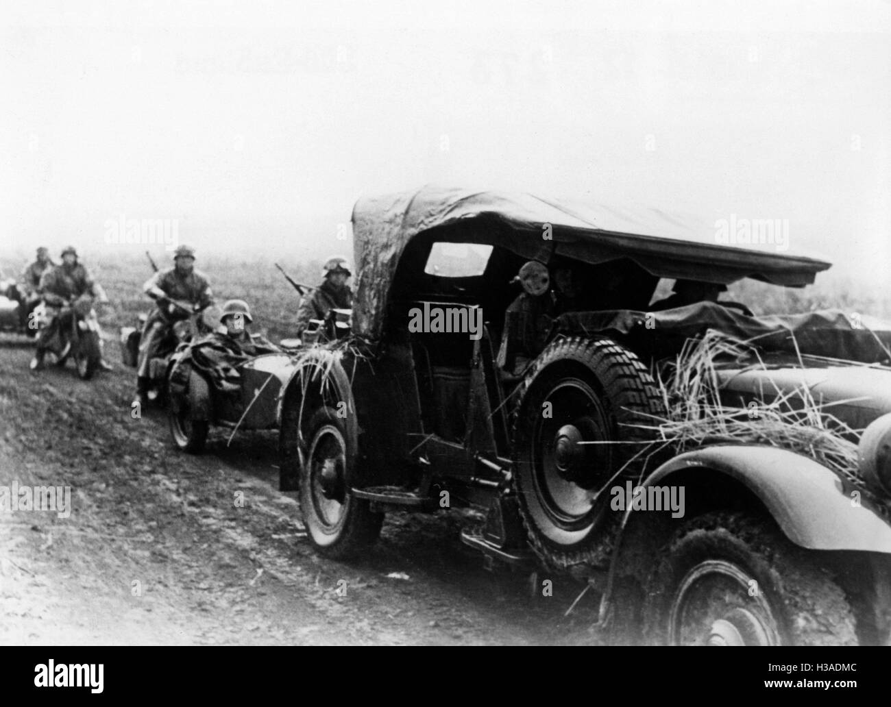 German motorized unit on the Eastern Front, 1941 Stock Photo