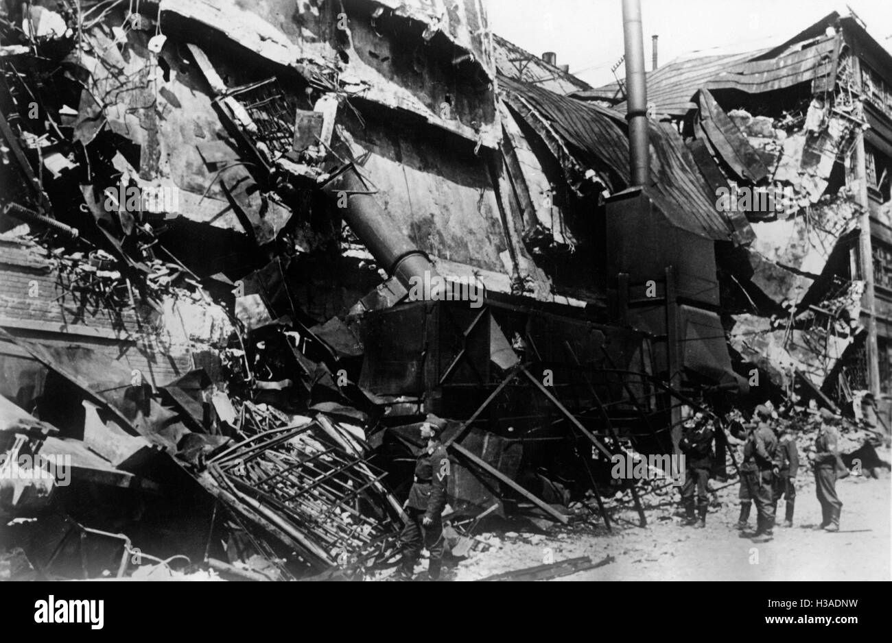 Destroyed factory complex on the Eastern Front, 1941 Stock Photo