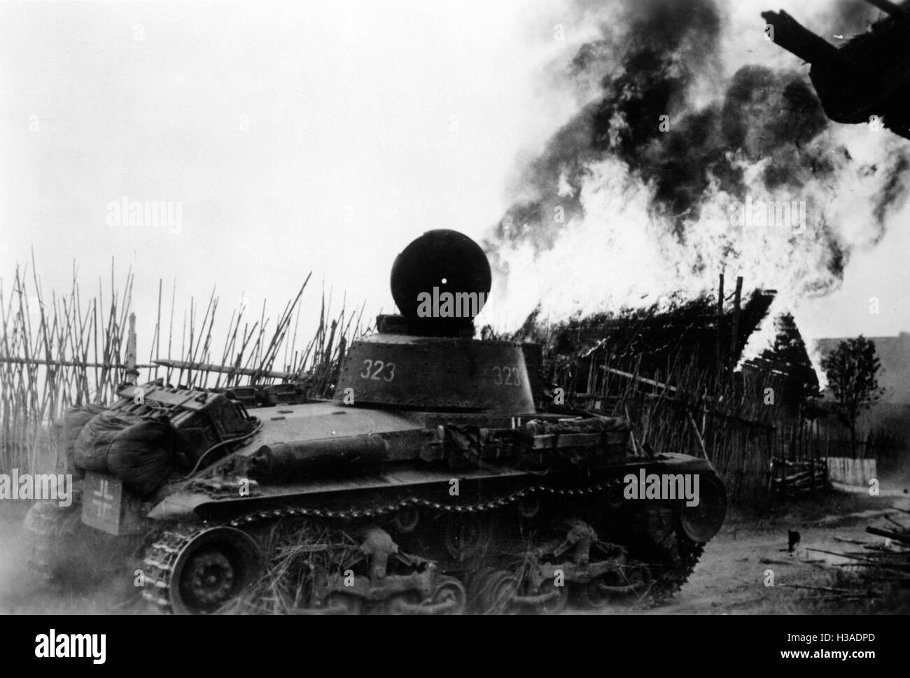 German battle tank on the Eastern Front, 1941 Stock Photo