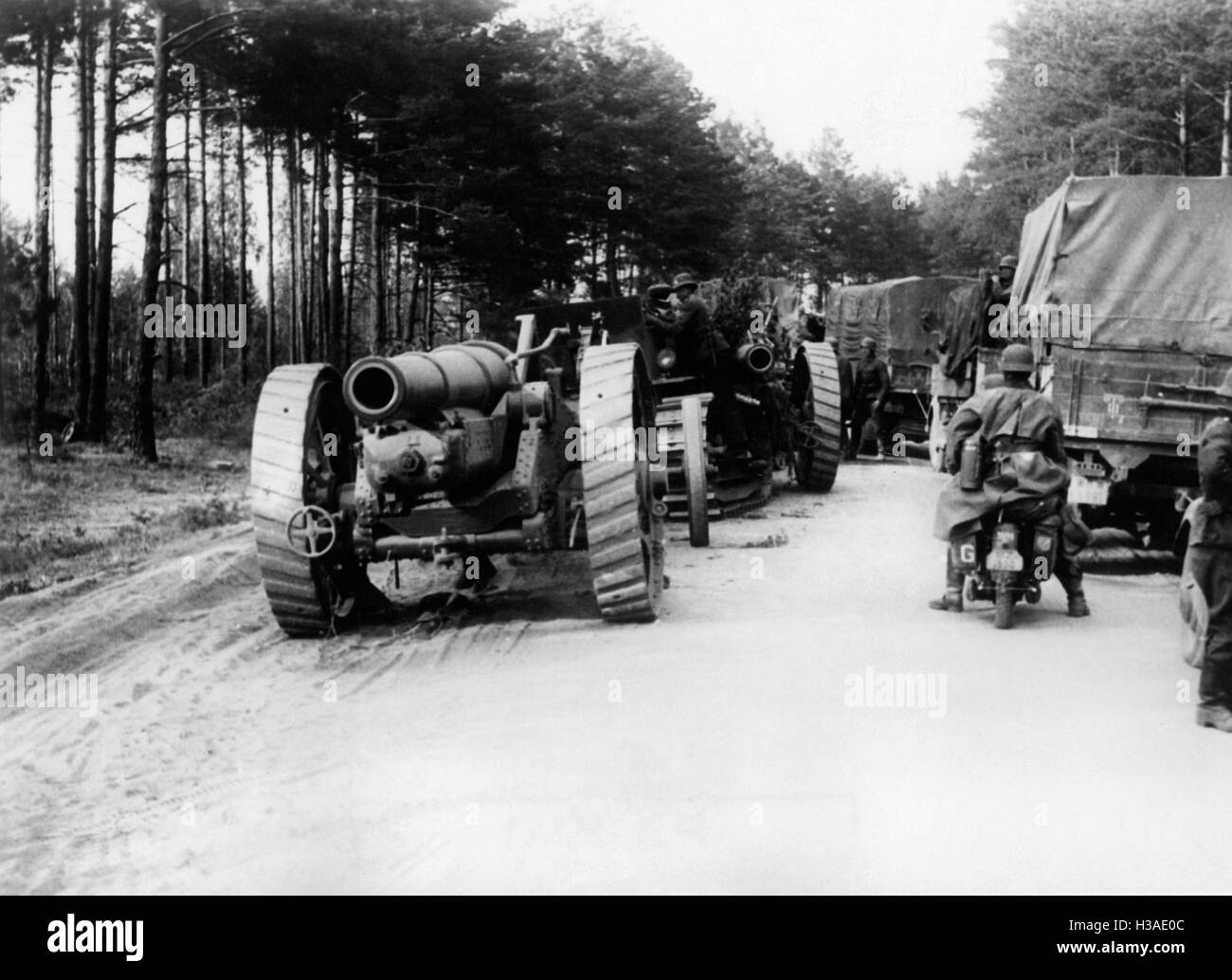 Motorized column of the Wehrmacht on the Eastern Front, 1941 Stock Photo