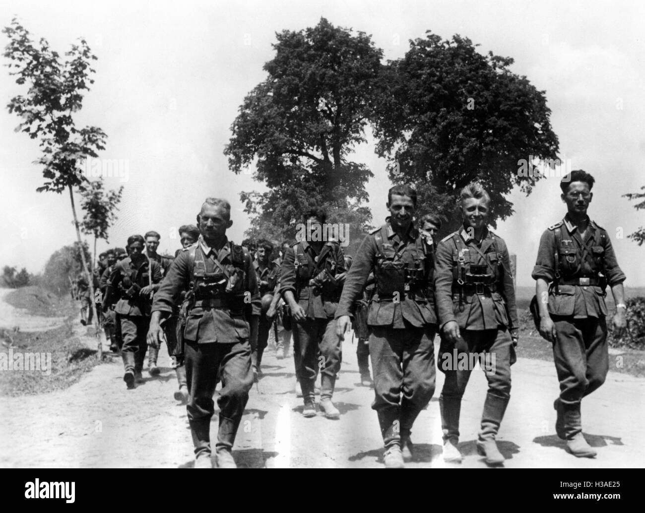 German infantry on the advance on the Eastern Front, 1941 Stock Photo