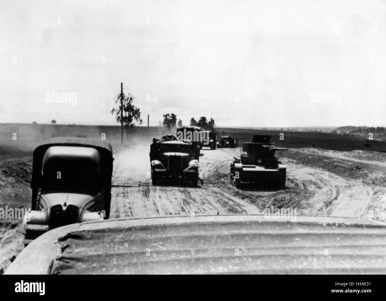 German mechanized troops march on the Eastern Front, 1941 Stock Photo Alamy