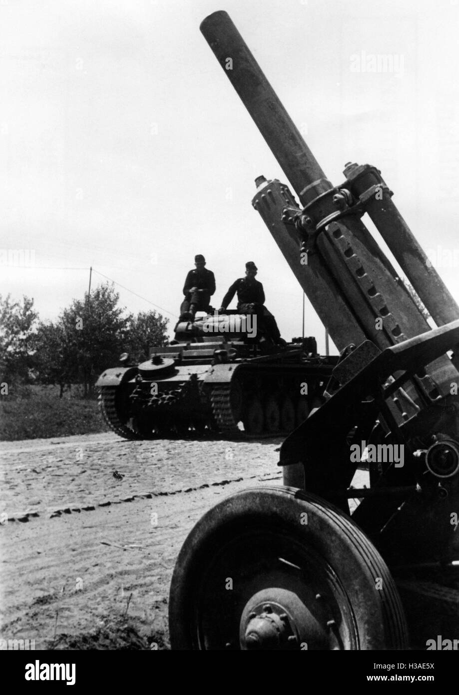 German tank at the beginning of the Russian campaign, 1941 Stock Photo