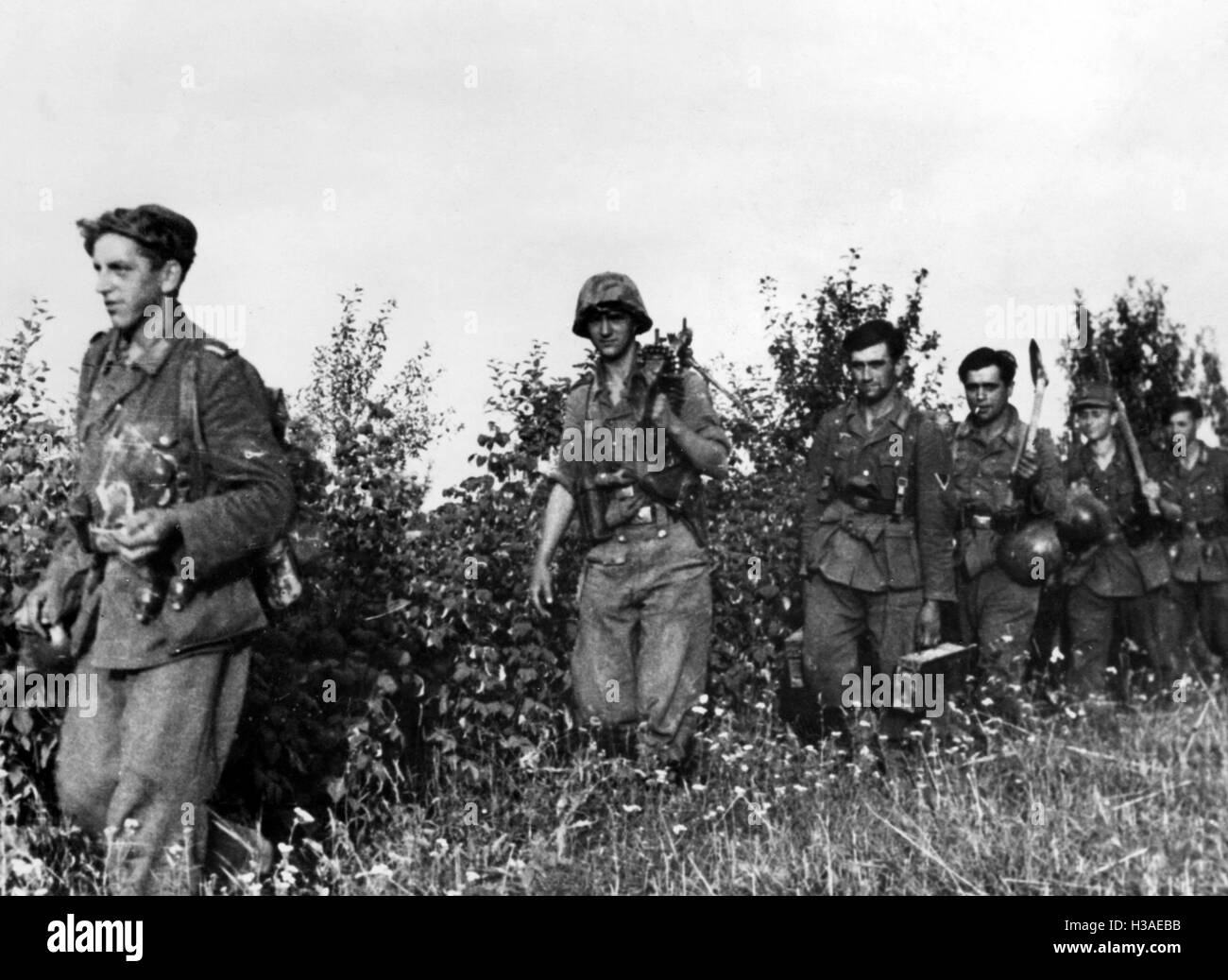 German infantry during the fights at the Vistula, 1944 Stock Photo