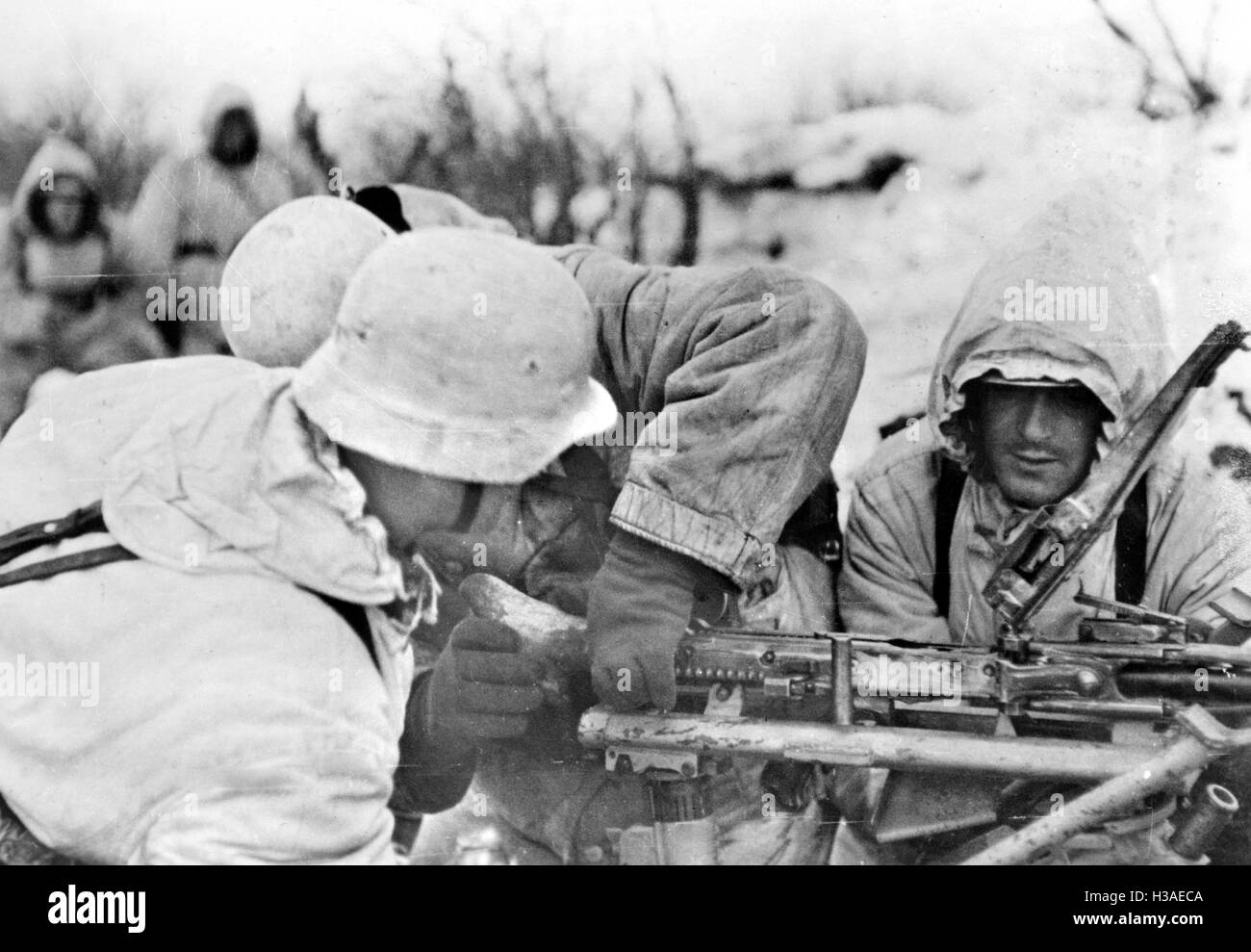 German machine gun position on the Eastern Front, 1944 Stock Photo