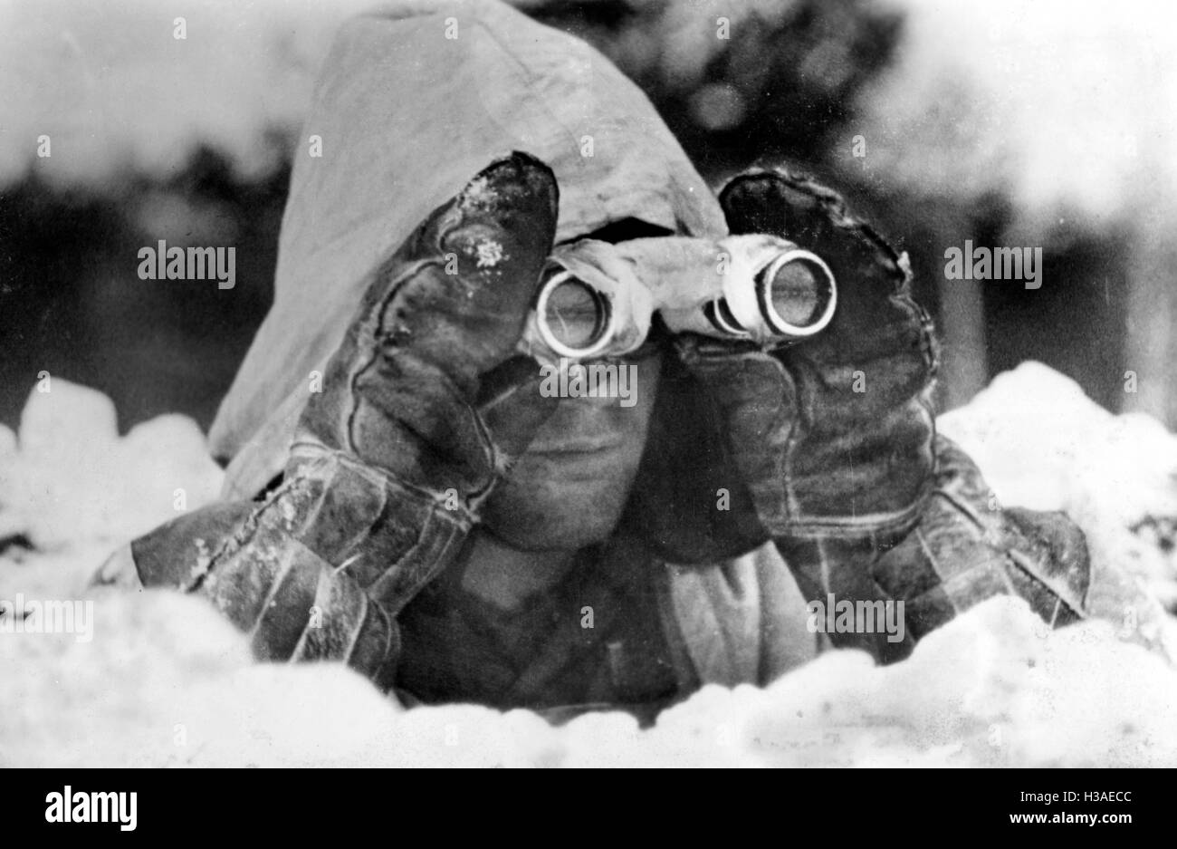 German observation post on the Eastern Front, 1944 Stock Photo