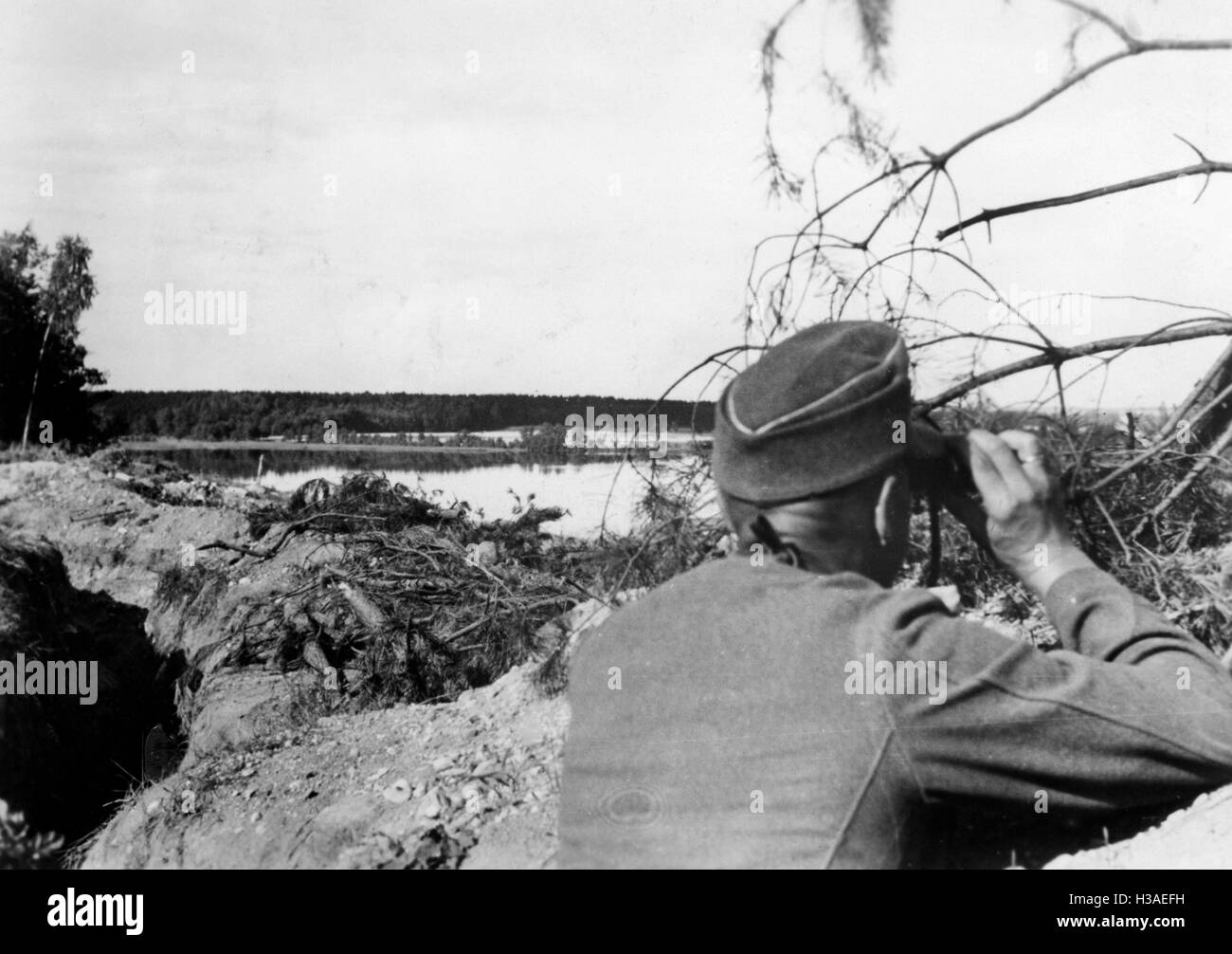 German main battle line during fighting in East Prussia, 1944 Stock Photo