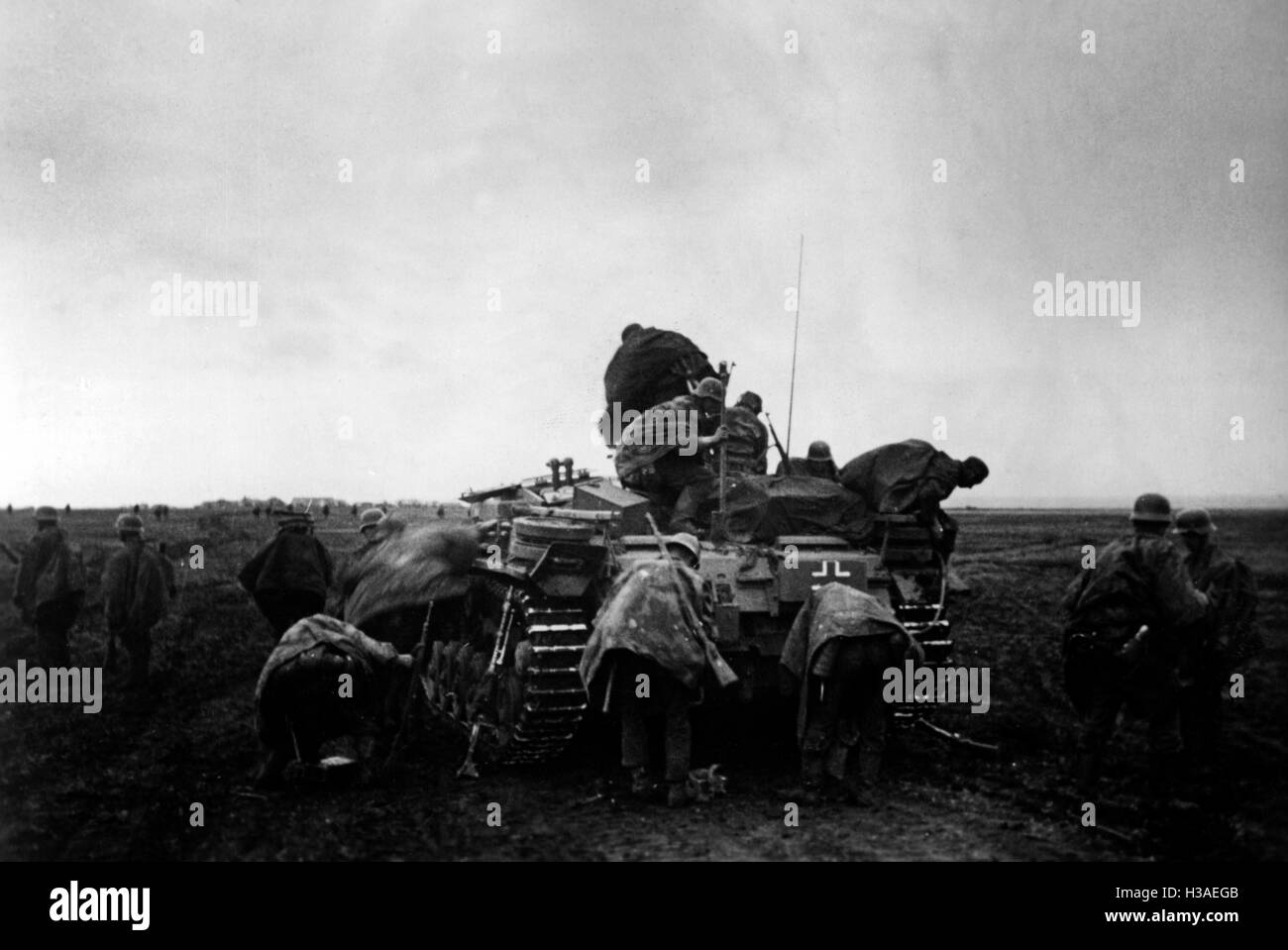 German assault gun at the southern sector of the Eastern Front, May 1942 Stock Photo