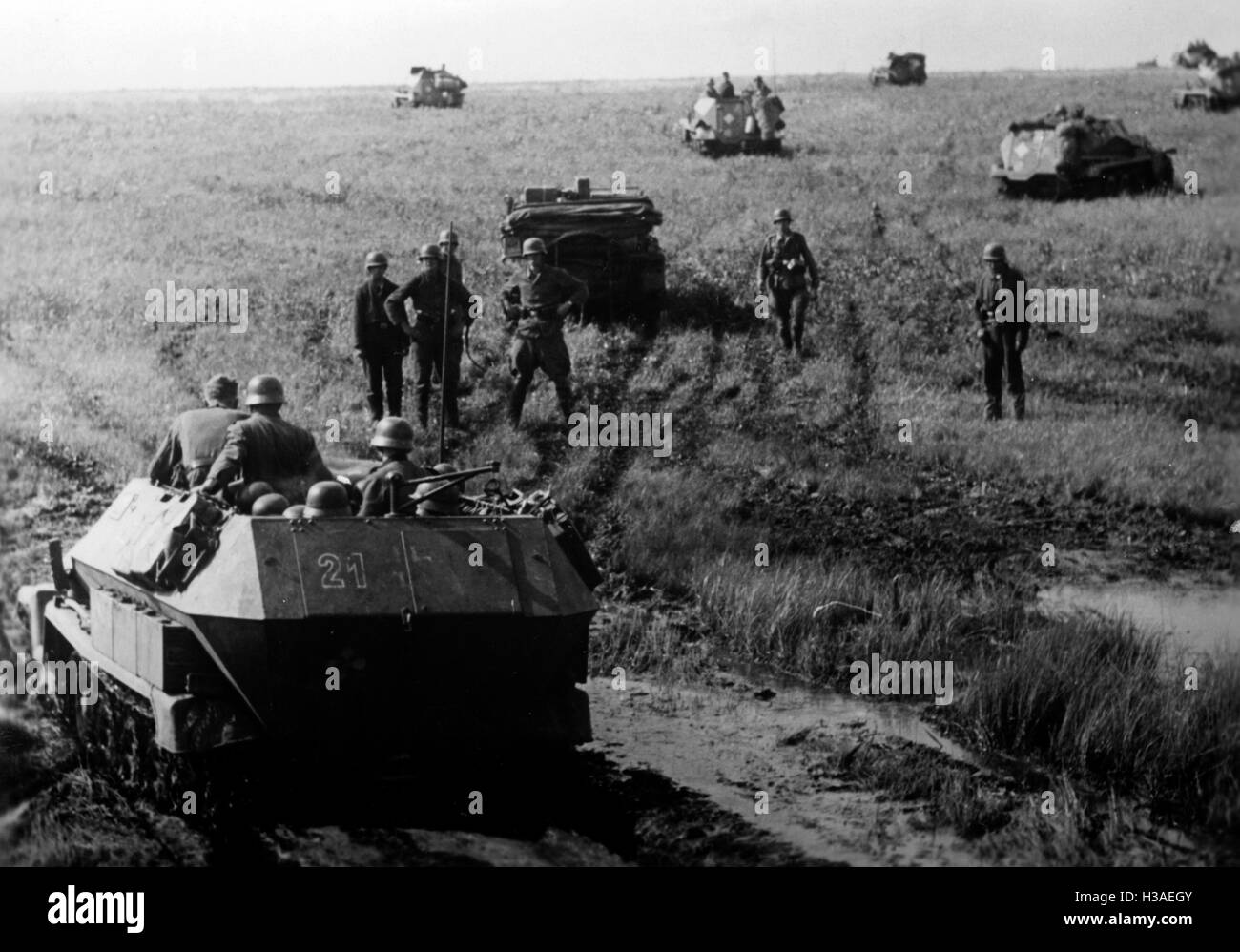 German armored personnel carrier at the Donetsk front, June 1942 Stock Photo