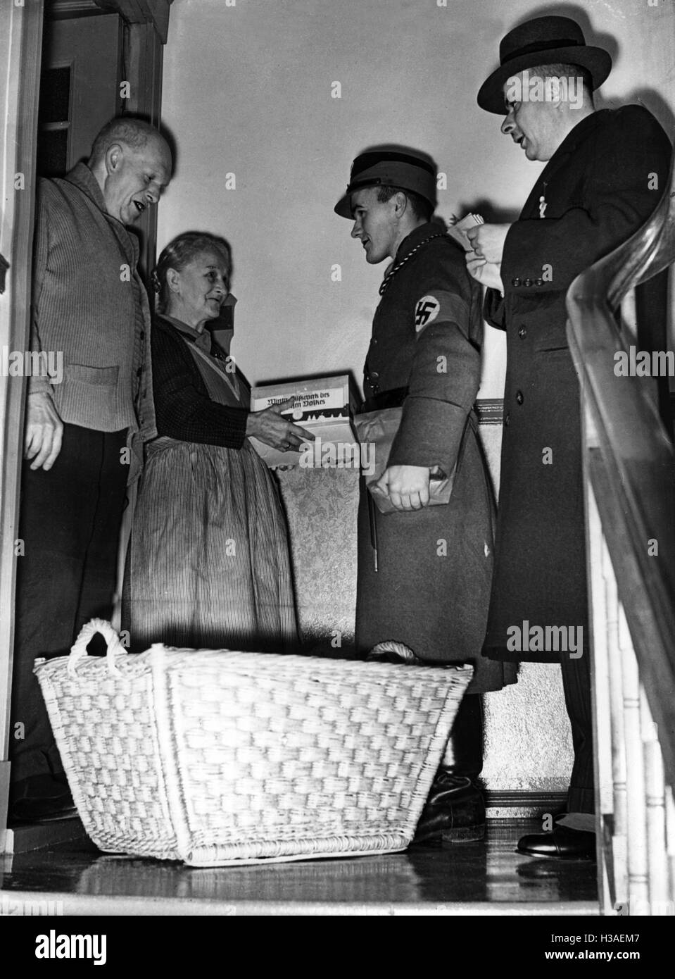 Distribution of Winter Relief Christmas packages, 1937 Stock Photo