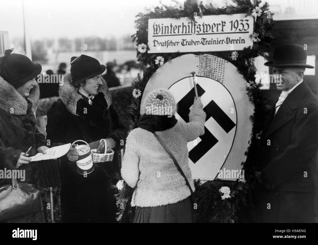 WHW Collection at the Trabrennbahn Berlin-Mariendorf, 1933 Stock Photo