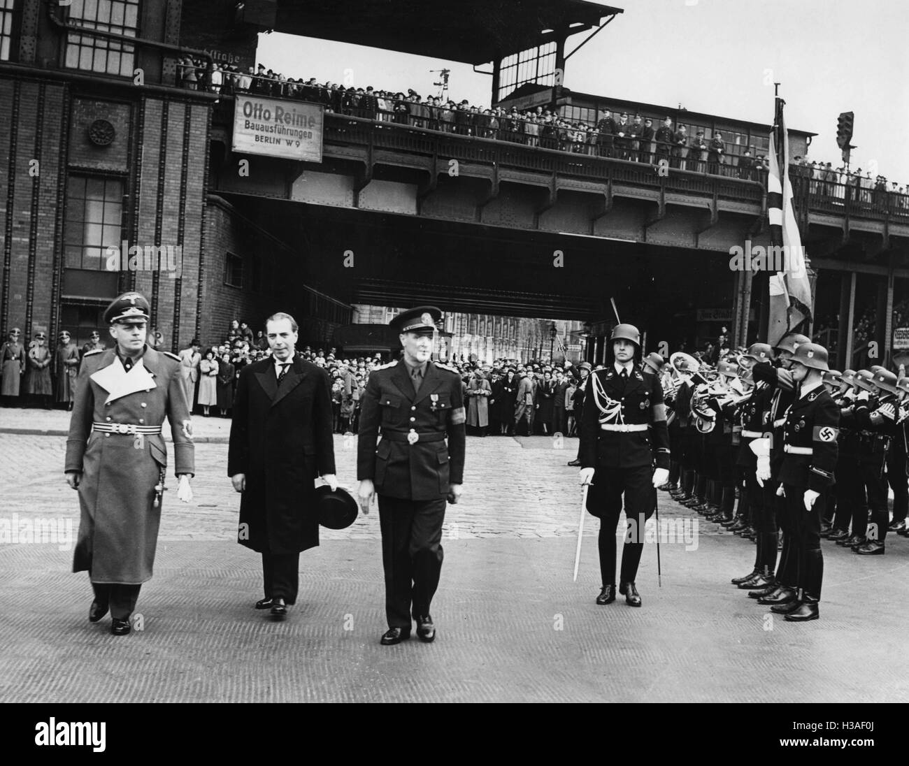 Joachim von Ribbentrop and Grigore Gafencu in Berlin, 1939 Stock Photo