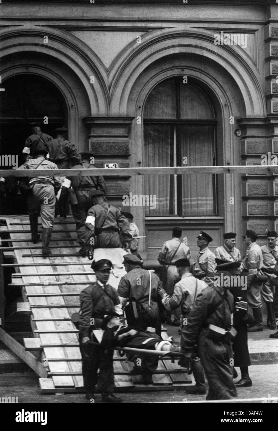 Air raid drill in Berlin, 1937 Stock Photo