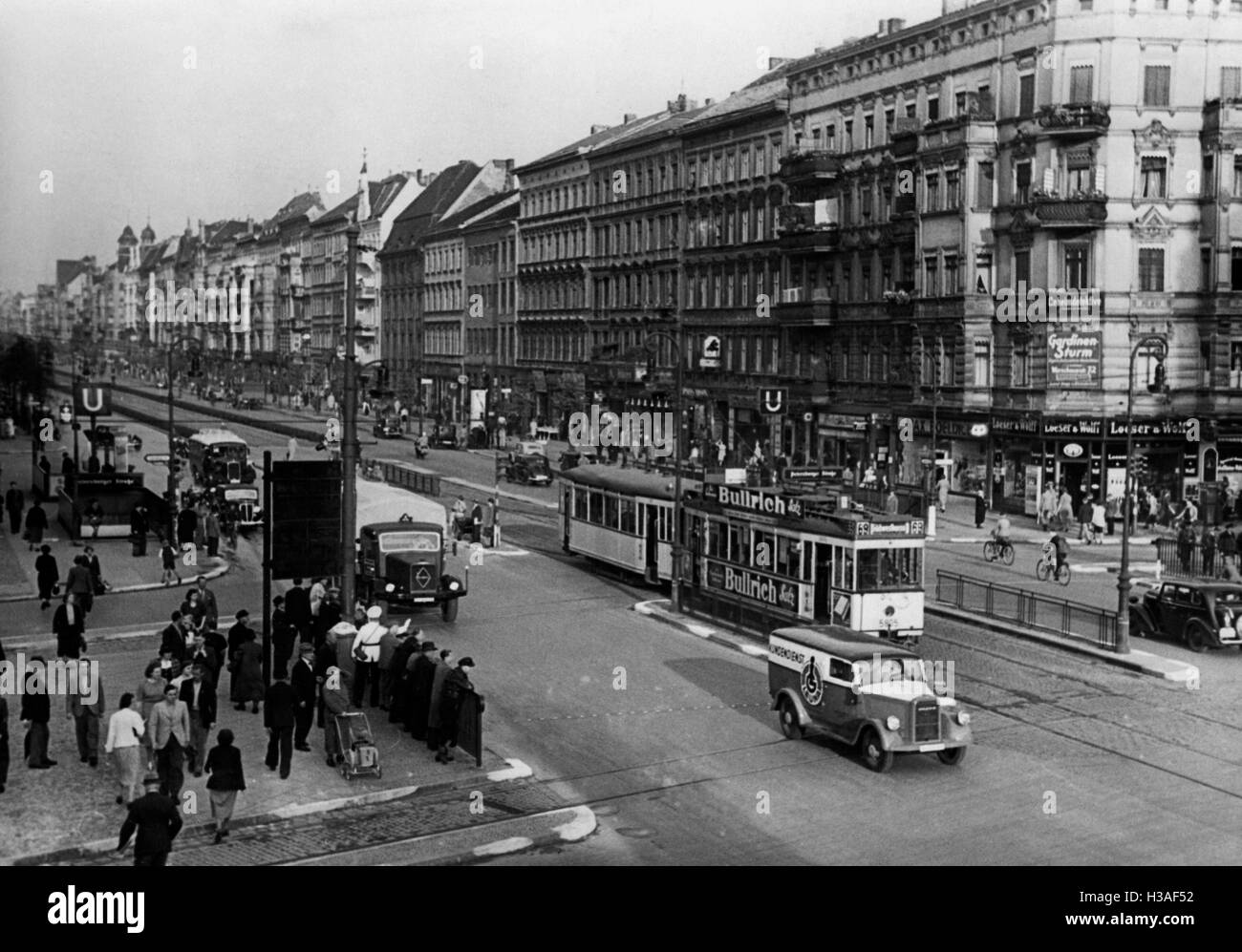 Frankfurter Allee corner Petersburger Strasse, 1939 Stock Photo