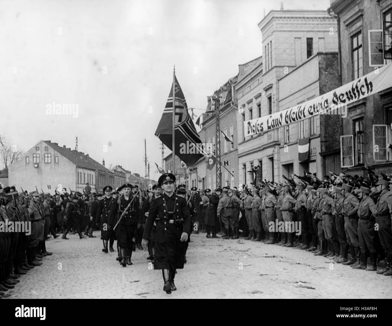 German naval landing party in Memel, 1939 Stock Photo