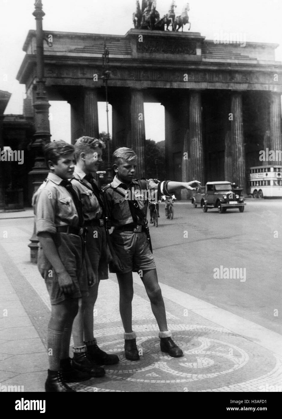 Hitler Youth members visit Berlin, 1934 Stock Photo
