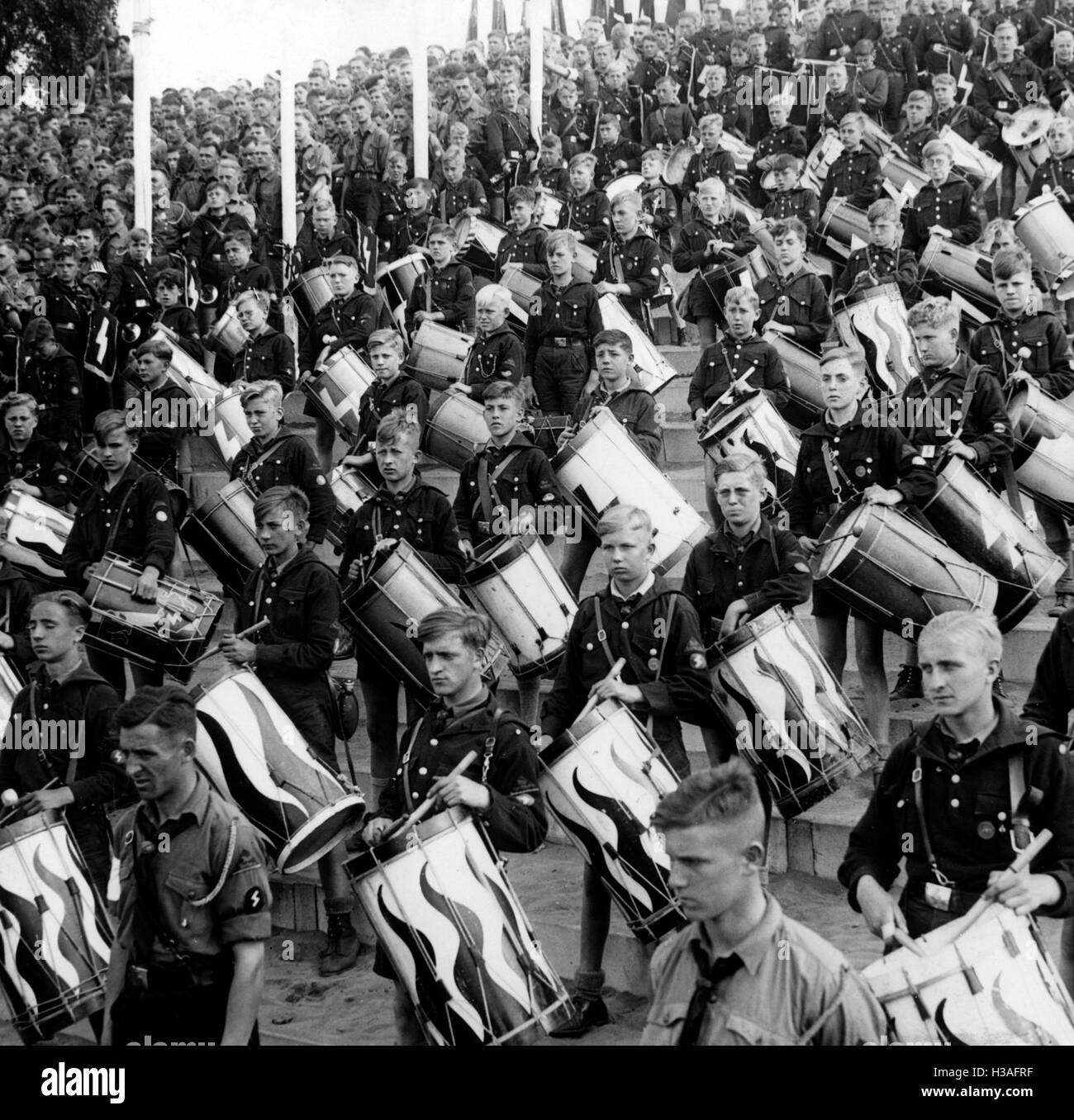 Drummers of the Deutsches Jungvolk, 1935 Stock Photo