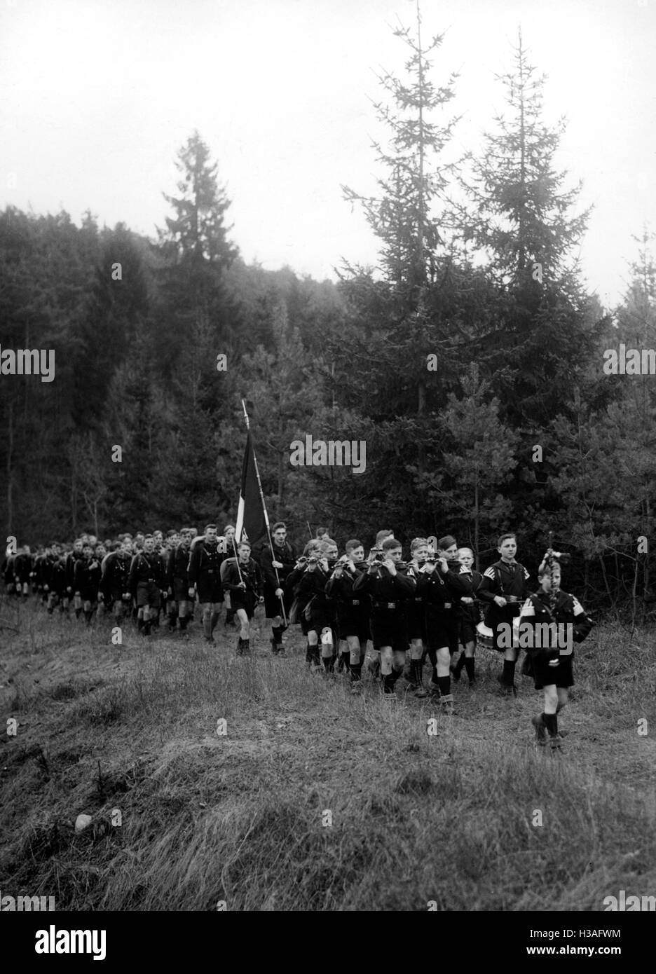 Deutsches Jungvolk on the march, 1937 Stock Photo