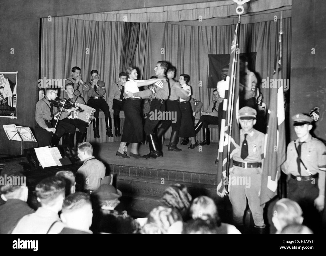Home promotional evening of the Hitler Youth and the BDM in Berlin, 1937 Stock Photo