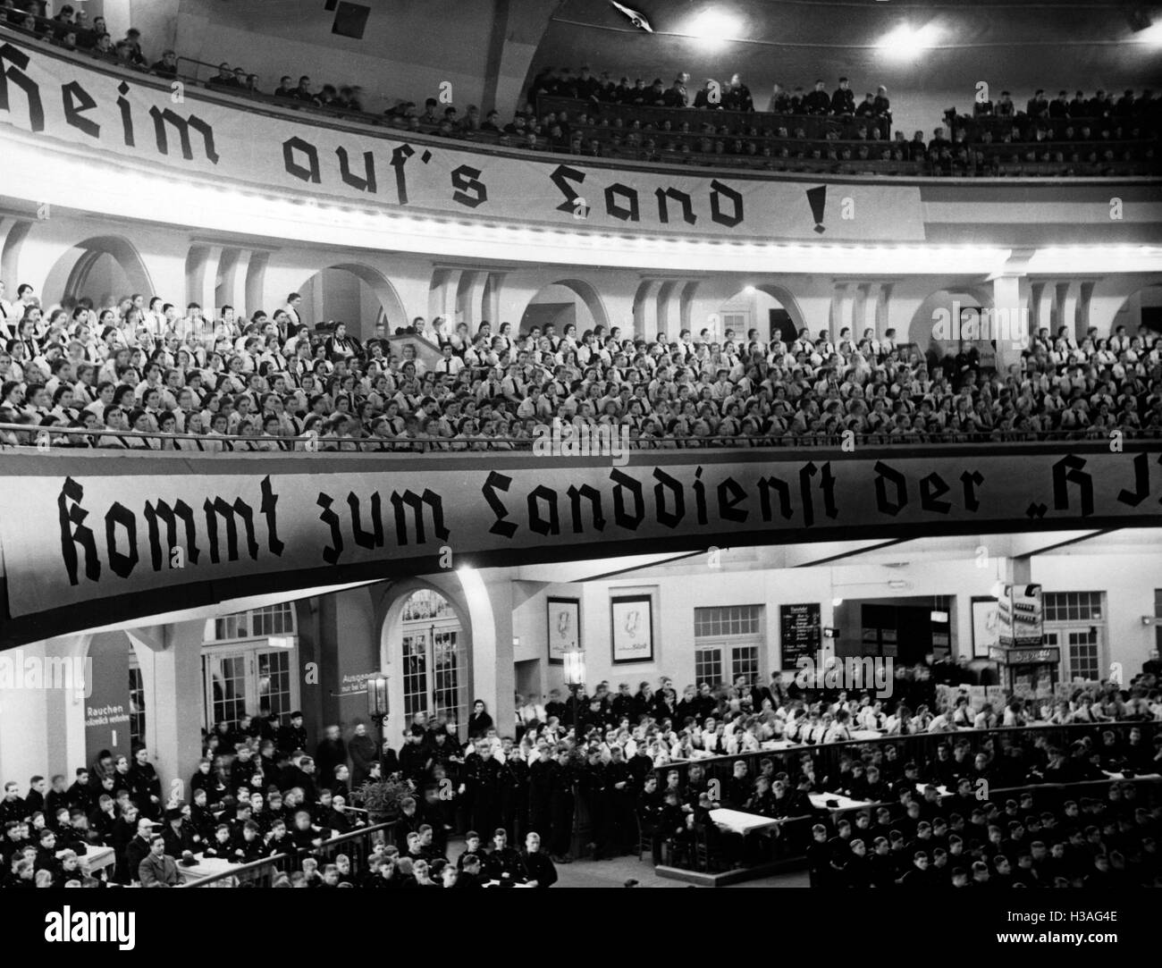 Hitler Youth rally in the Sportpalast, 1939 Stock Photo