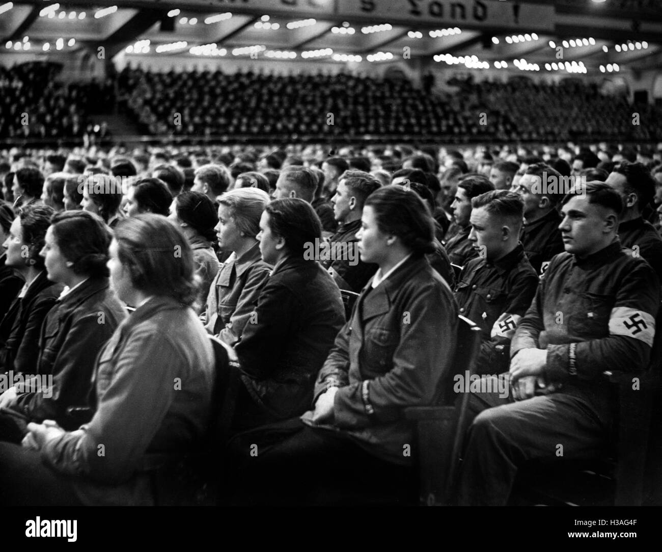 Hitler Youth rally in the Sportpalast, 1939 Stock Photo