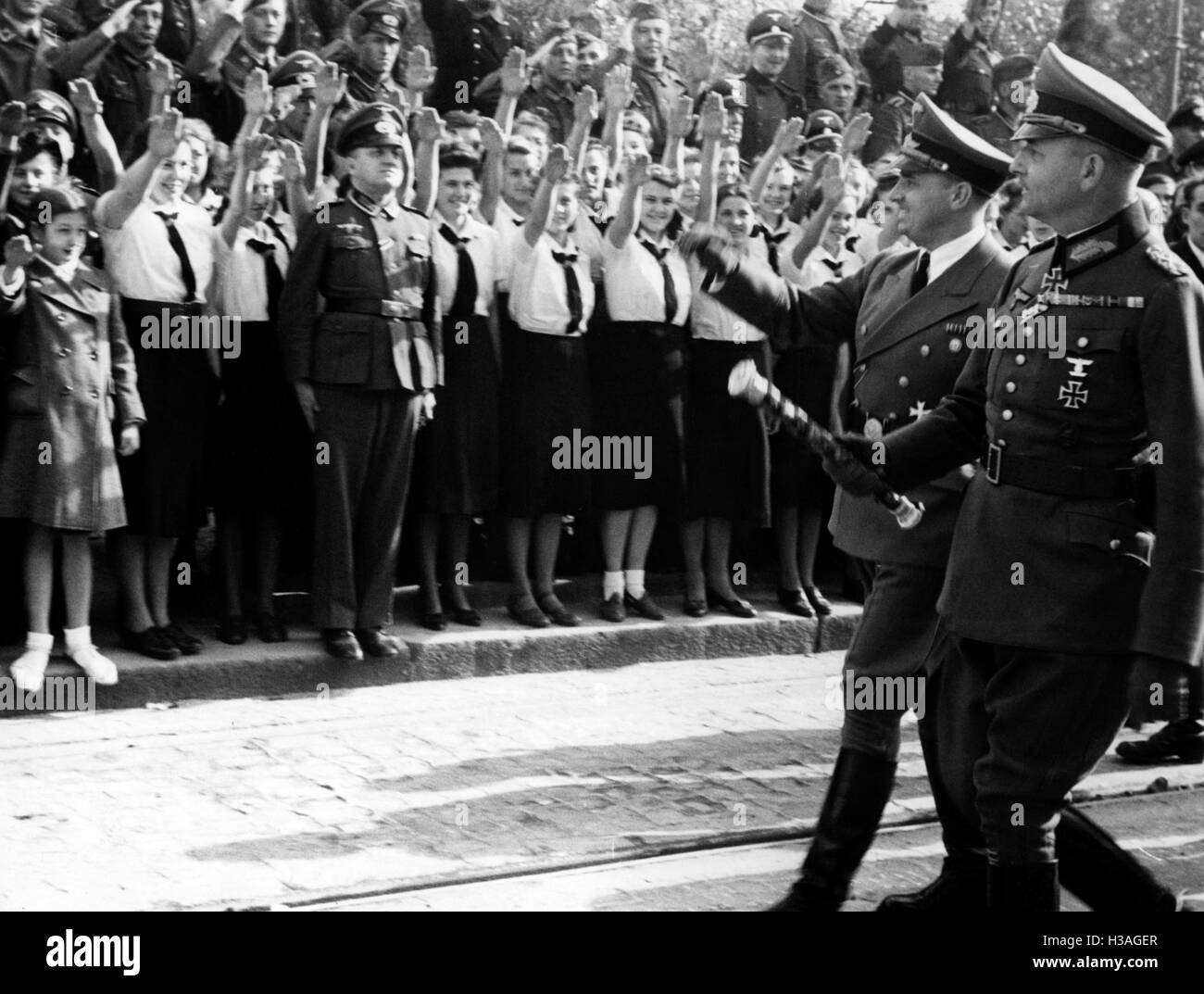 Hans Frank and Wilhelm List in Warsaw, 1940 Stock Photo