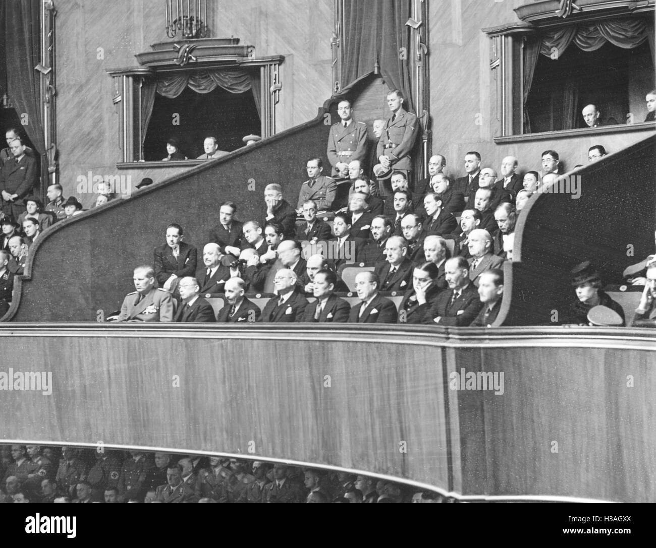 Diplomats lodge of the Reichstag in the Kroll Opera House in Berlin, 1941 Stock Photo
