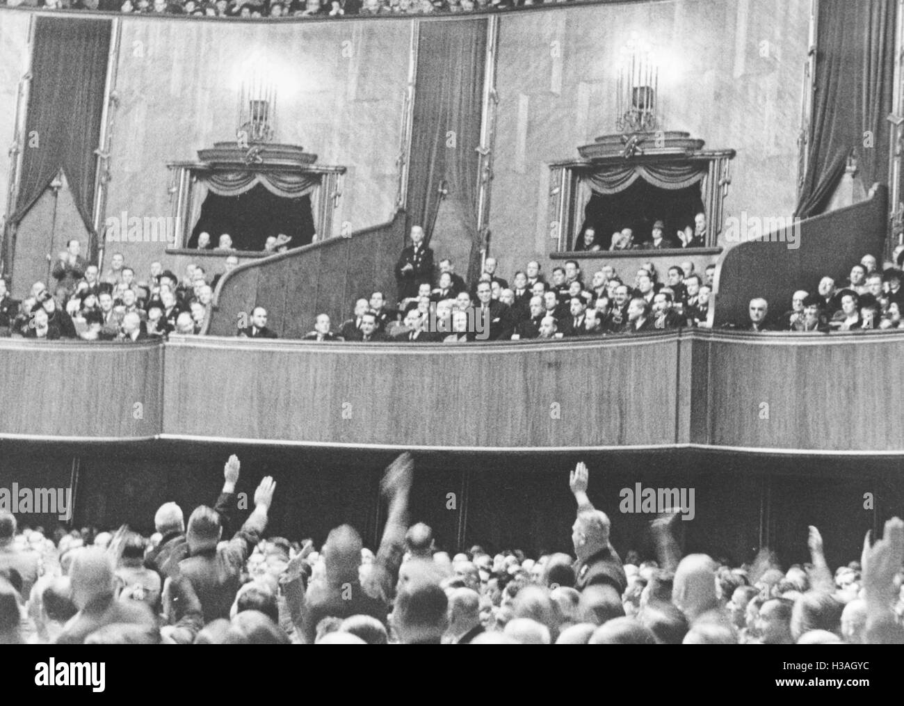 Hiroshi Oshima in the diplomatic box of the Berlin Kroll Opera House, 1941 Stock Photo