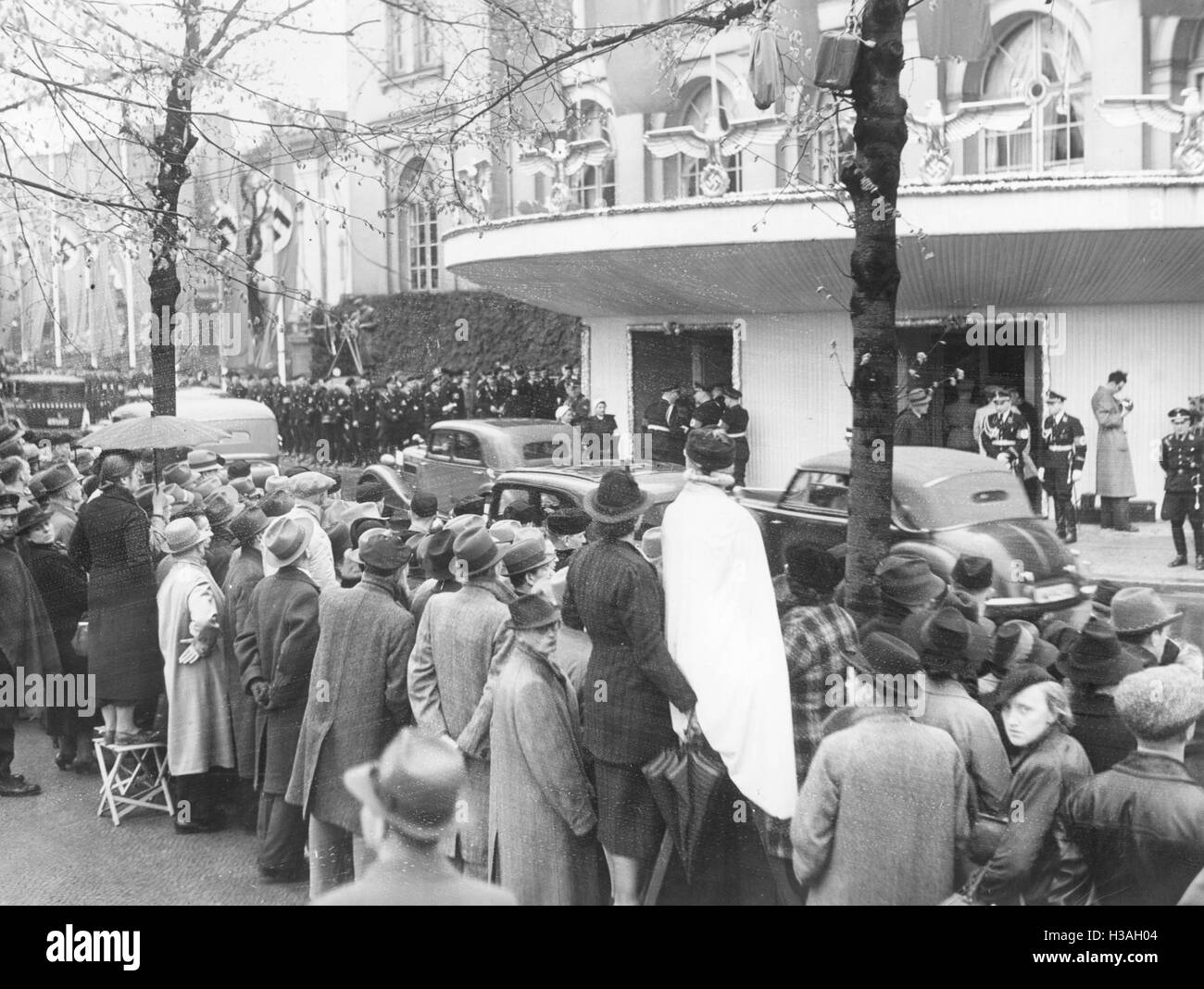 Crowd in front of the Kroll Opera House in Berlin, 1939 Stock Photo