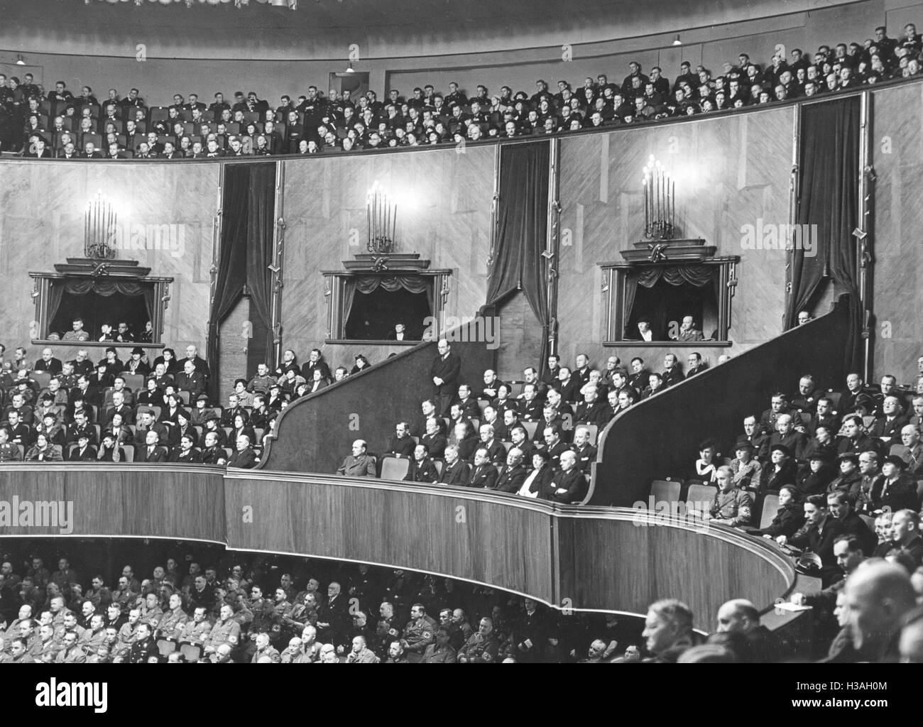 Diplomat's lodge during the session of the Reichstag in the Berlin Kroll Opera House, 1936 Stock Photo